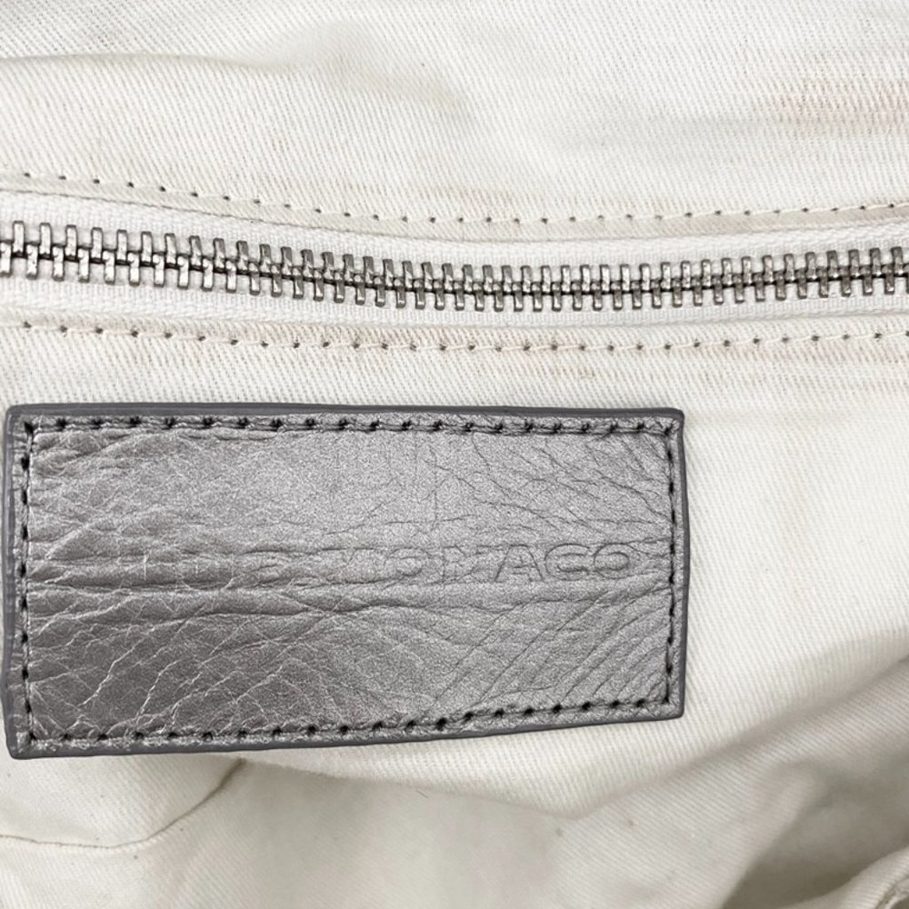 Club Monaco Silver Satin Leather Handbag - Picture 10 of 12